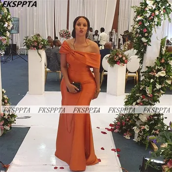 Mimo Rameno Orange Dlho Morská Víla Šaty Ples 2021 Elegantný Dĺžka Podlahy Ženy, Svadobné Party Šaty Plus Veľkosť Prom Šaty