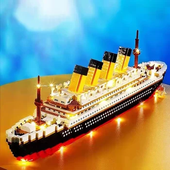 Titanic 3D Výletnej Lodi Loď Model Budovy Súpravy Veľké DIY Diamond Blokov Micro Tehly Vzdelávacie Deti Hračky, Deti Filmu