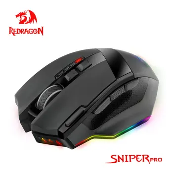REDRAGON Sniper Pro M801P RGB USB 2.4 G Wireless Gaming Mouse 16400DPI 10 tlačidlá Programovateľné ergonomický tvar, hráč Myší notebook PC