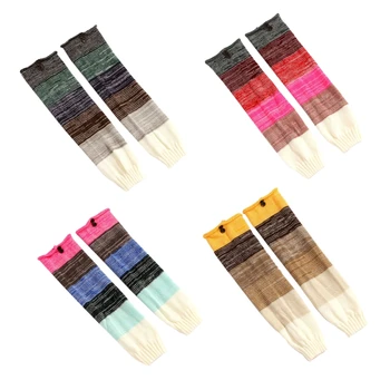Ženy Zimné Zrastov Long Leg Warmers Rainbow Šitie Tlačidlá Spustenia Putá Ponožky drop shipping