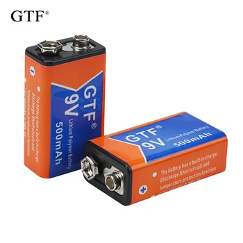 GTF Originálne 100% kapacity 9V 500mAh 650mah Nabíjateľná batéria li-ion polymérová batéria EU/US plug 9V batérie, nabíjačky