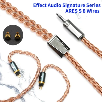 Účinok Audio Podpis Série ARES S 8 Vodičov Slúchadlá Kábel 2pin/MMCX ConX Prídavného Konektora IEMs Upgrade Káble Line