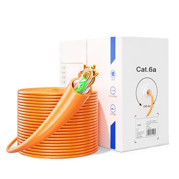 10Gbps 1000FT Stočený Cat6A UTP Vysokej Rýchlosti Čistej Medi 8core Lan Ethernet Internet Cat 6A Sieťový Kábel S Ťahať Box Balenie