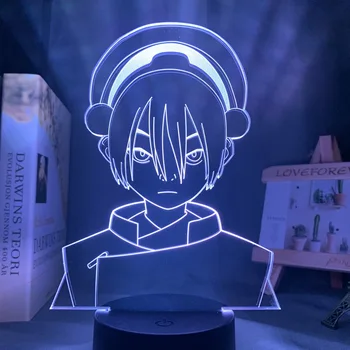 3D Lampa Avatar Posledný Airbender Topho Beifong pre Domova Darček k Narodeninám Led Nočné Svetlo Avatar Izba Dekor Svetlo Topho Beifong