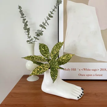 Francúzsky Štýl Biely Tanec Nohy, Tvar Keramická Váza Kreatívne Kvetinové Dekorácie Usporiadanie Suchý Kvet Ware Ploche Art Nábytok