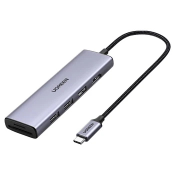 Splitter Adaptér Hliníkovej Zliatiny USB Hub 6 V 1 S 4K 60Hz Prenos Dát Univerzálny Počítač Periférne Home Office Prenosné