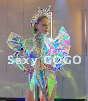 Nový Sexy Drag Queen Kostýmy Ženy Laser Kostým Nočný Klub Strany Technológie Symfónia Laser Lietať Ramenný Festival Stage Kostýmy